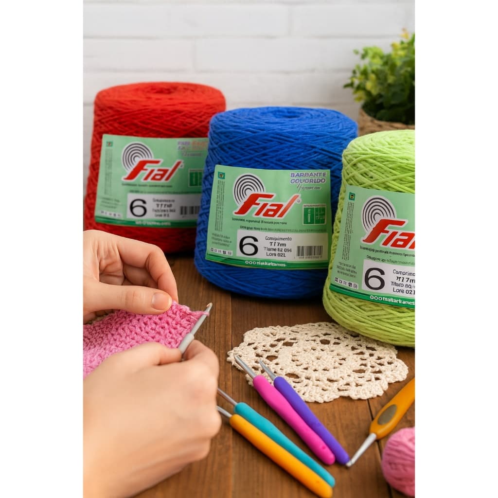Barbante Fial 700g Fio 6 – Para Crochê, Tricô, Macramê e Artesanato