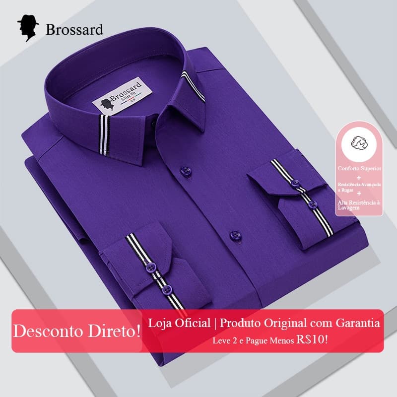 Camisa Social Masculina Slim Fit Premium - Não Amassa Respirável Para o Clima do Brasil Frete Grátis