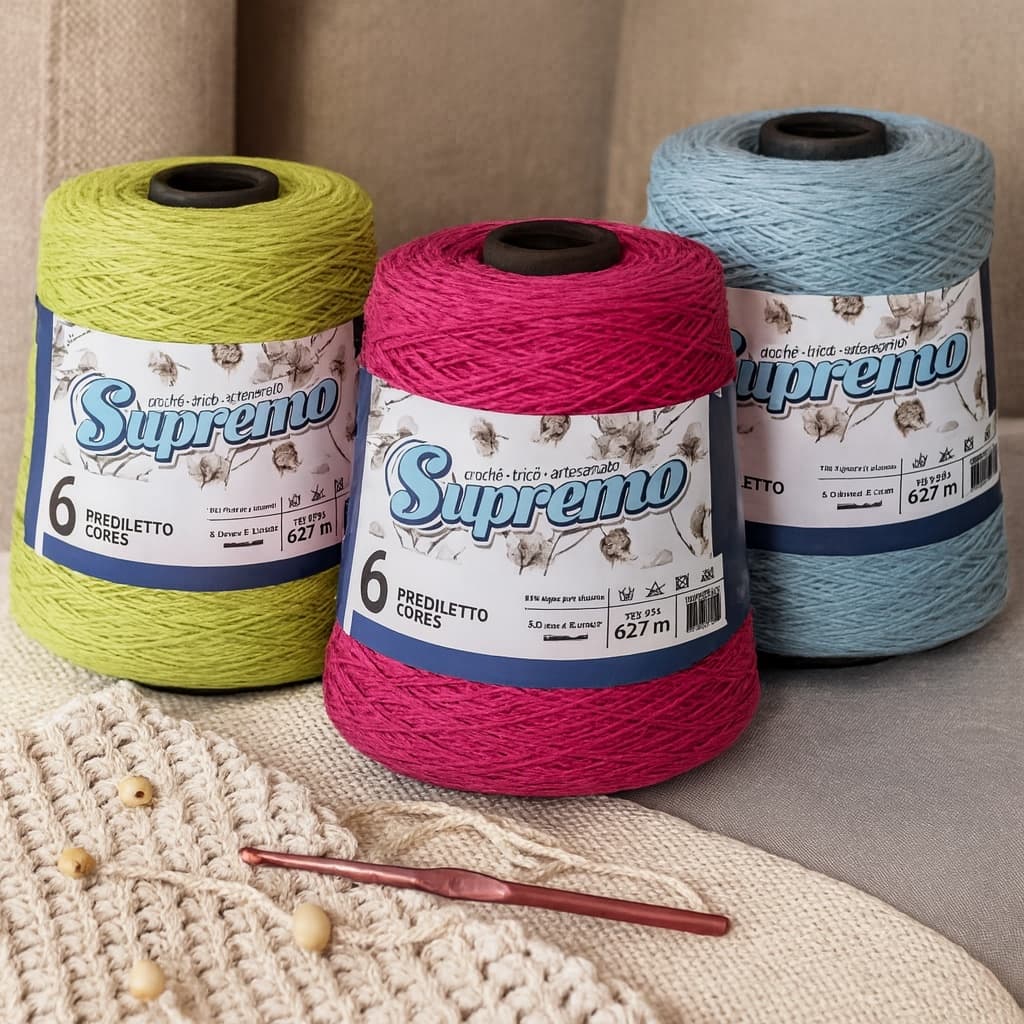 Barbante Supremo 600g Fio 6 – Barbante para Crochê, Tricô e Artesanato