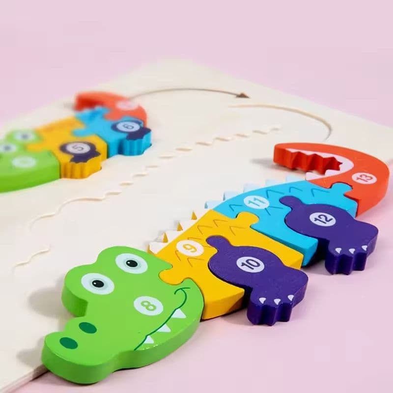 Brinquedo Educativo Madeira Criança Quebra Cabeça Animais Brinquedo Criança