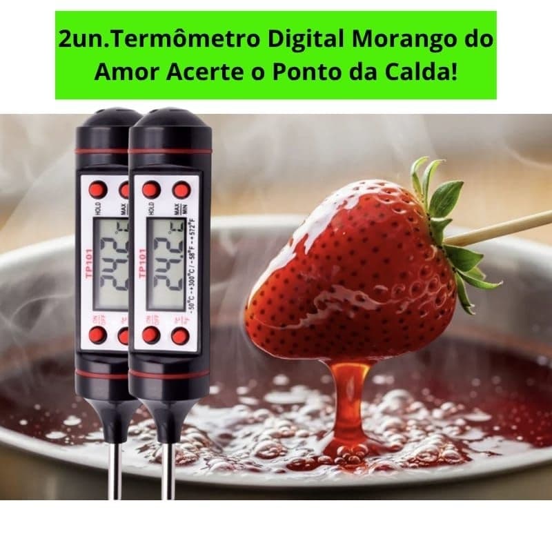 Termômetro Comida Digital Culinário/Cozinha/Carne/Churrasco/Doce/Fritura/Chocolate e Morando do Amor