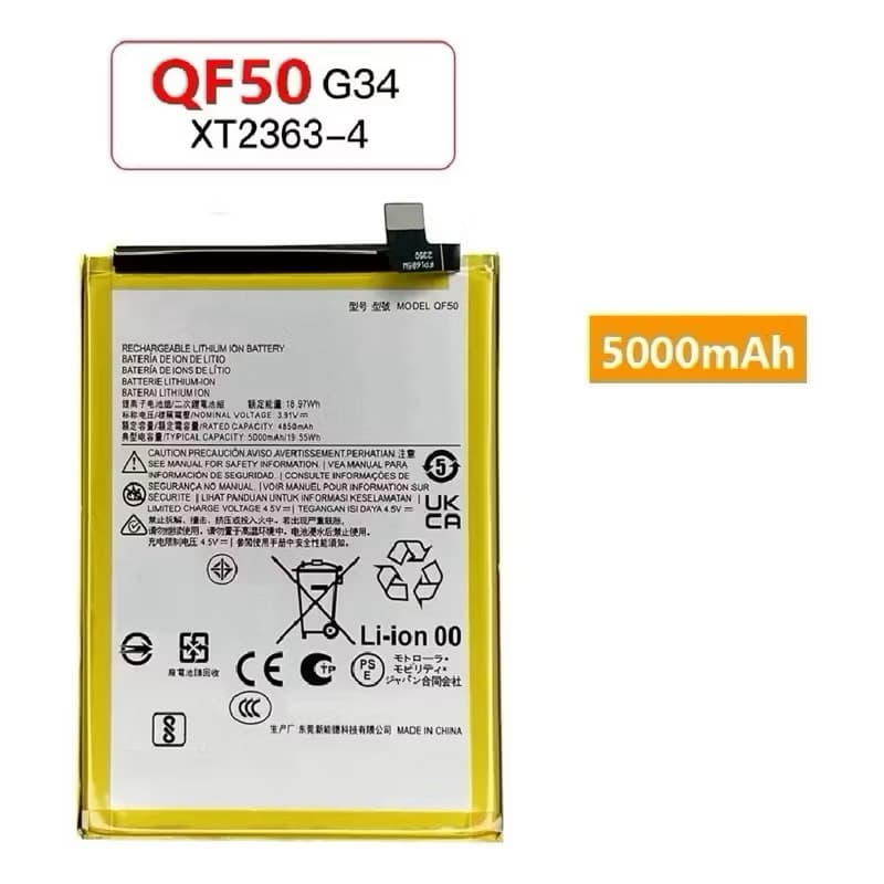 BAT G04 / G04S / MOTO G24 (XT2423) / MOTO G34 (XT2363) QF50 ORIGINAL NACIONAL-Envio no mesmo Dia