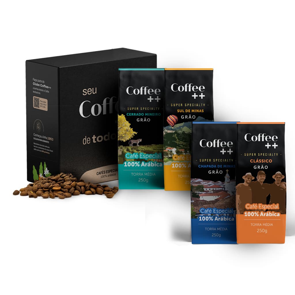 Kit com 4 Pacotes  Café Especial Coffee Mais em Grãos -  4 x 250g