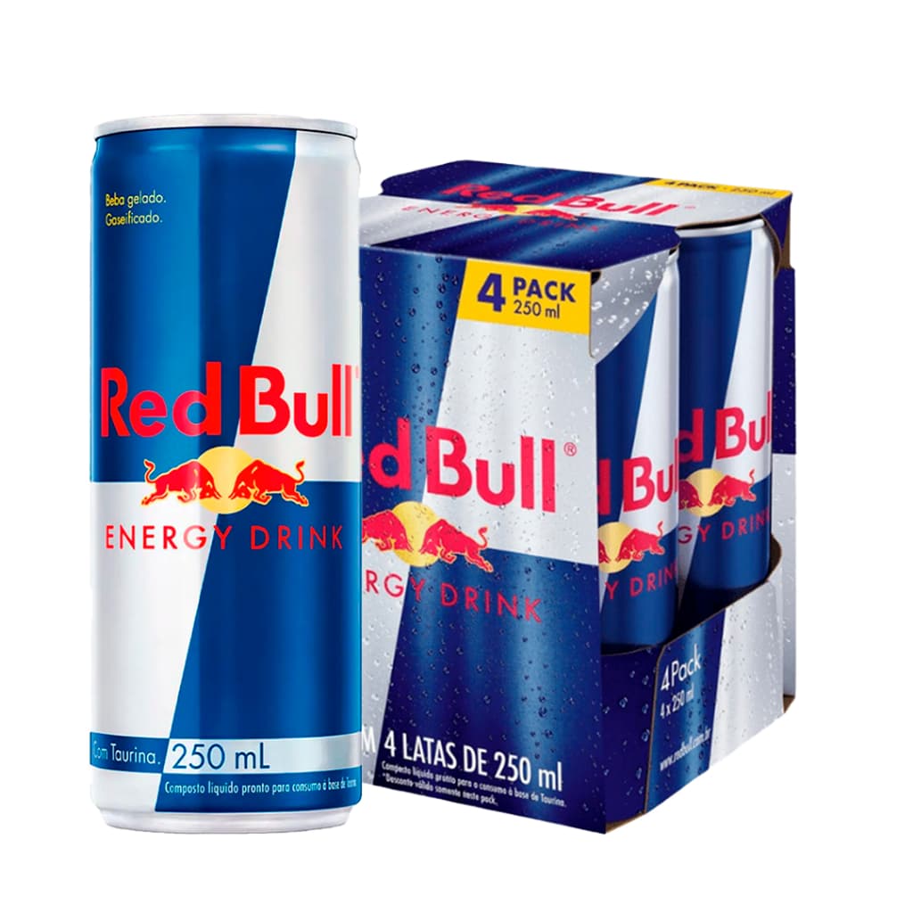 Energético Red Bull Tradicional 250ml com 4 unidades