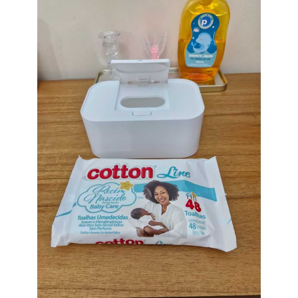 Porta Lenços caixa +  Refil lenço umedecido  70 un  ou Toalha 48 un