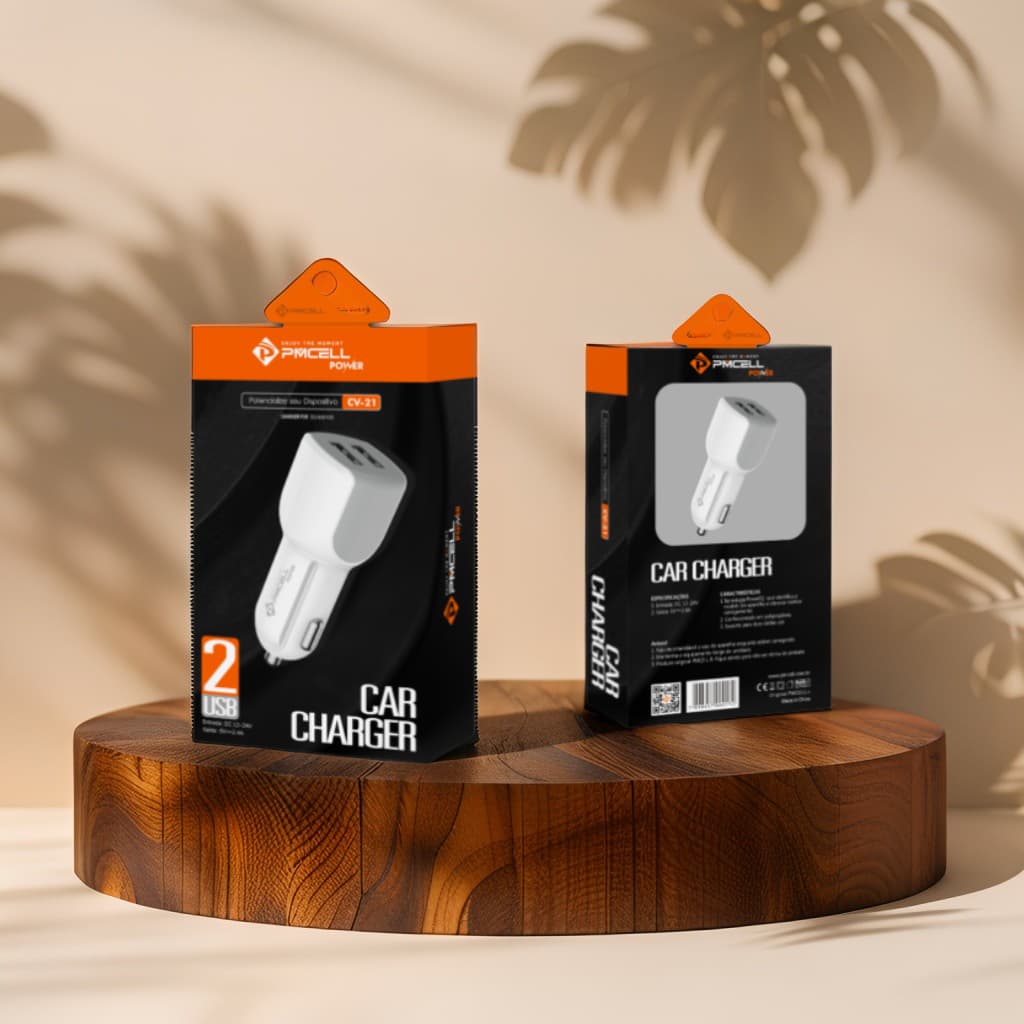 Carregador Veicular Portátil PMCELL – Rápido e Compacto