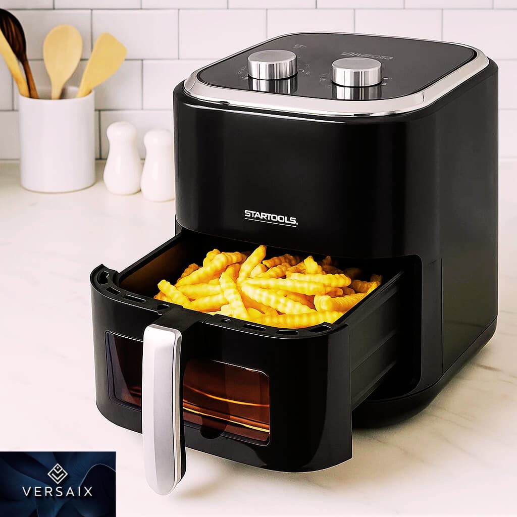 Fritadeira Elétrica Air Fryer Sem Oléo Preto 220V/5 L Antiaderente Não Gruda Grelha Erfrai Panela