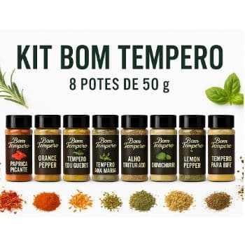 Kit Premium 8 Temperos Artesanais 🍃 Gourmet & Natural | Brinde Exclusivo 🎁 + 12% OFF | Bom Tempero