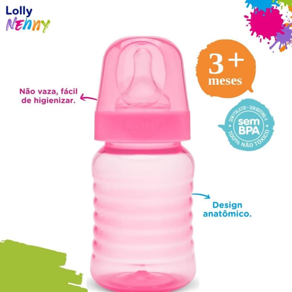 Mamadeira Big Clean Bebê Bico Redondo 250ml Rosa Segura