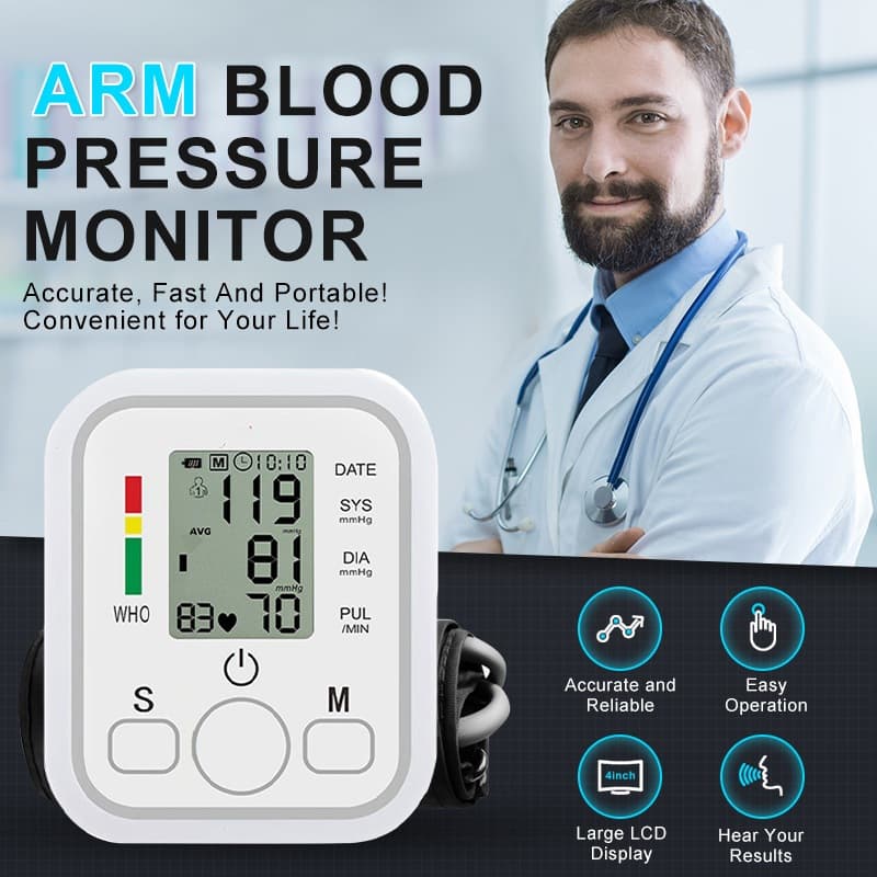 Monitor digital de pressão arterial de braço totalmente automático-Techo Pro