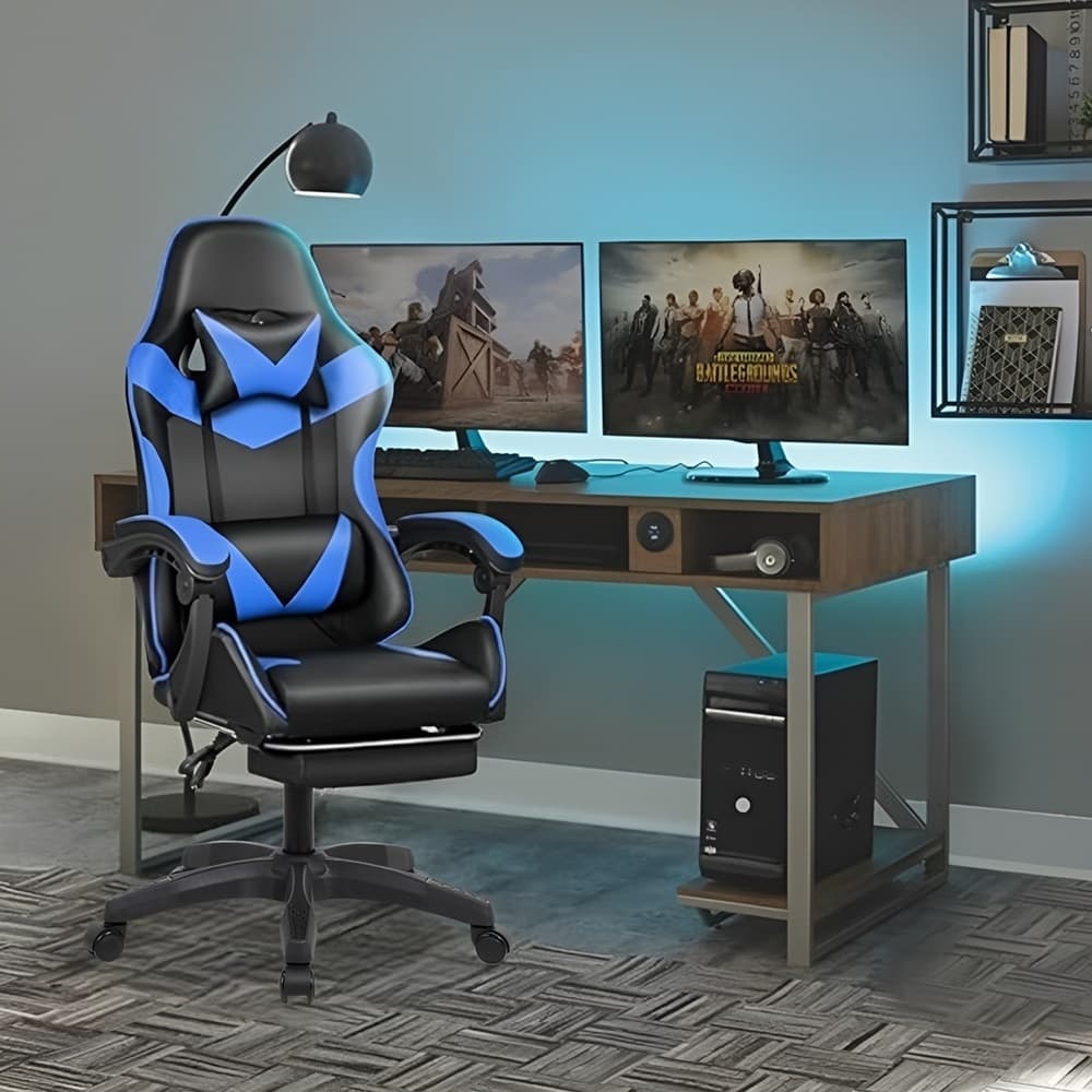 Cadeira Gamer Profissional Escritório Ergonômica Reclinável Confortável Com Rodinha E Apoio Para Pés