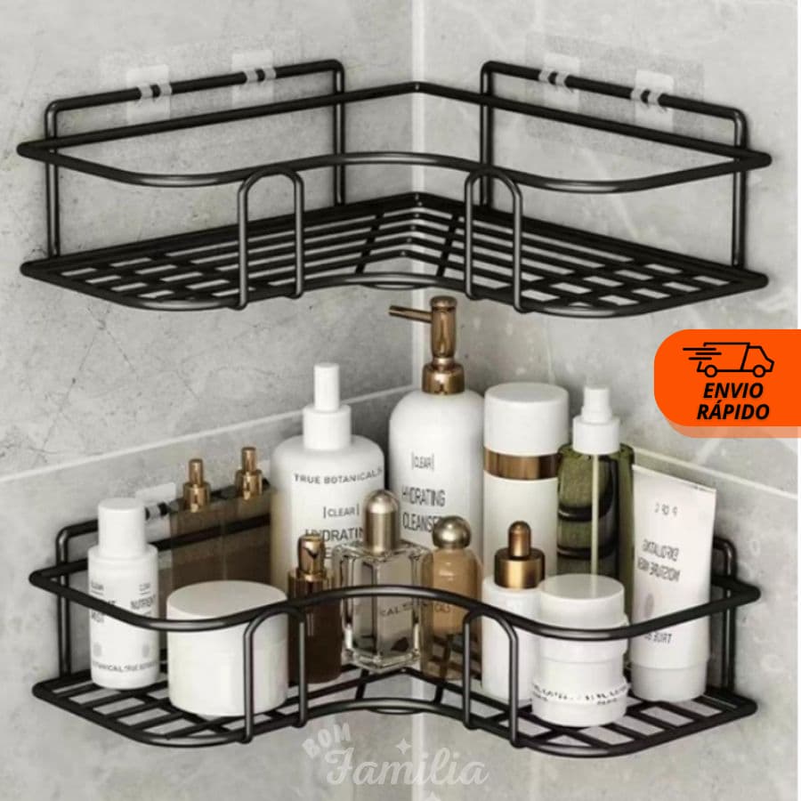 Prateleiras para Banheiro com Suporte e Alto Adesivos – Organizador de Shampoo, Sabonete Kit 1/2/4