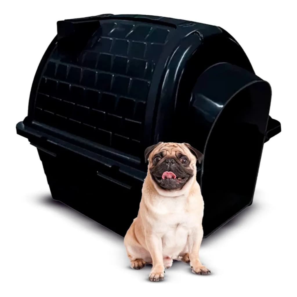 Casinha Para Cachorro Pet Furacão Pet Iglu N1 Raças Pequenas Preto Cama Plastica Cães Casa Filhote