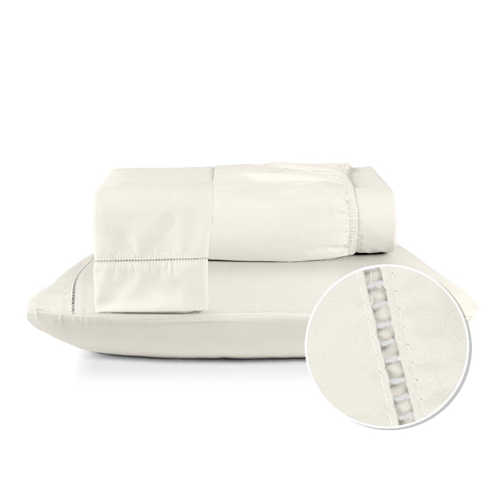 Jogo De Lençol Roupa De Cama 400 Fios Lençol Hipercal 2 e 3 Peças Ponto Palito Berço Solteiro Casal Queen e King