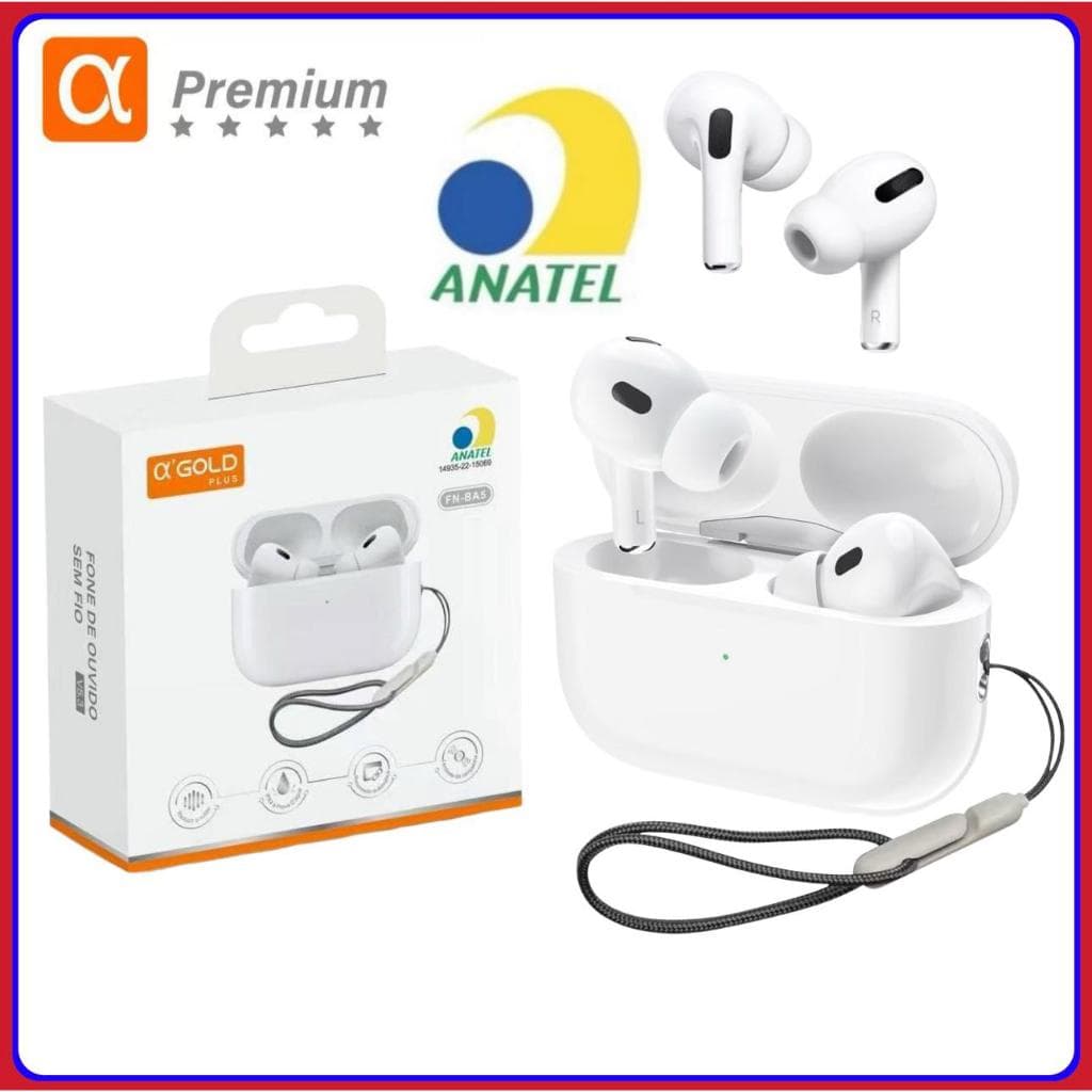Fone de Ouvido Sem Fio Bluetooth 5.3 TWS In-ear Portátil Com Microfone Original A’ Gold