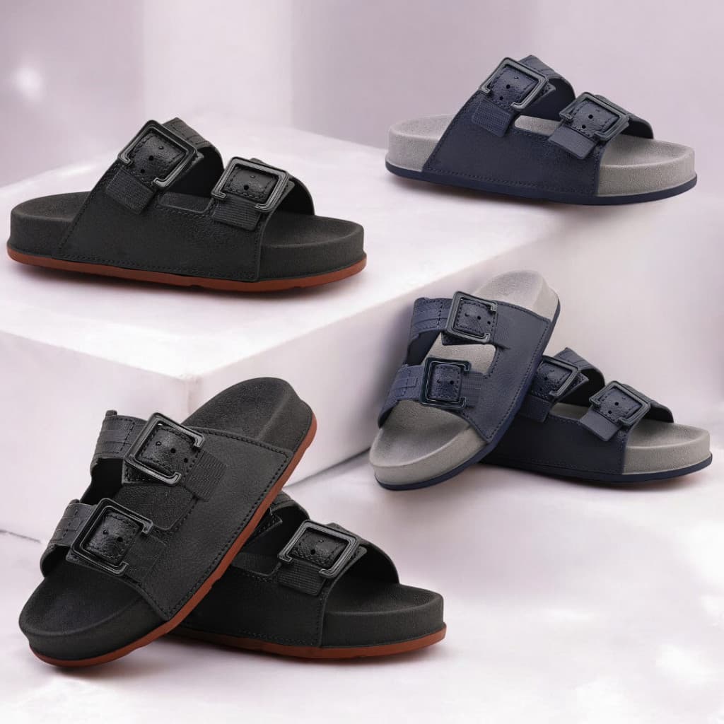 Sandália Masculina Infantil Confortável Calce Fácil Duas Opções de Cores Confortável Via Bom Store