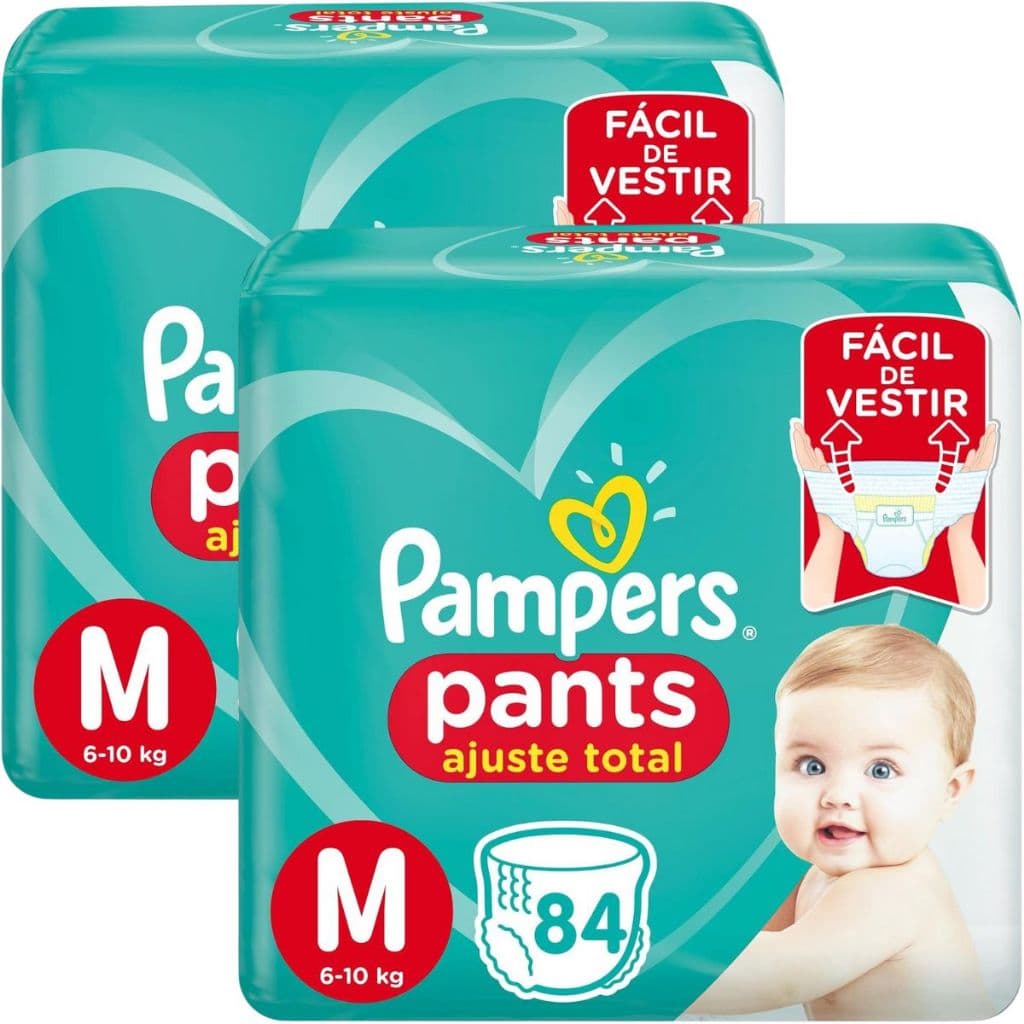 Fralda Pampers Pants Ajuste Total M -168 unidades