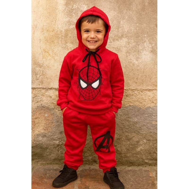 conjunto moletom infantil vermelho