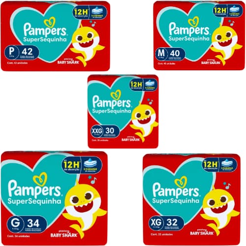 Nova Fraldas Pampers Supersequinha Mega - Tamanhos