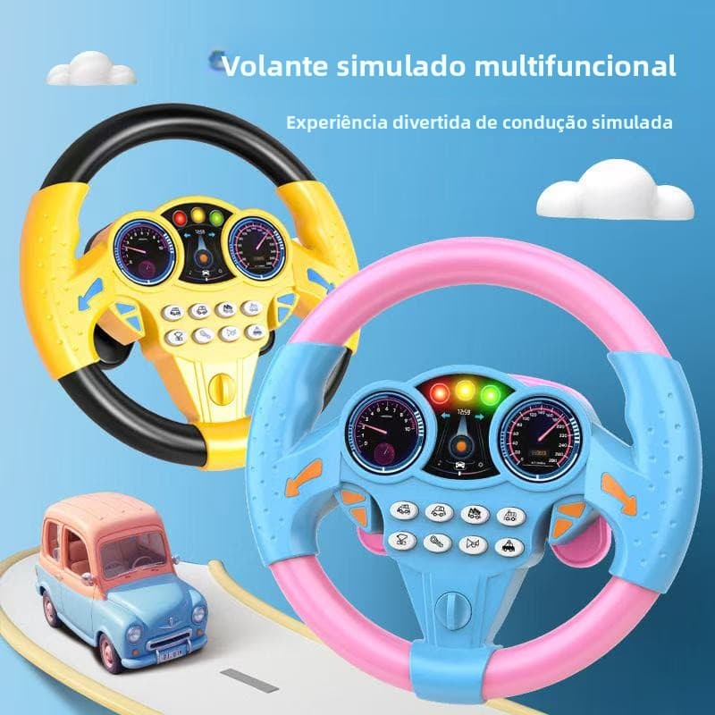 brinquedos Musical Infantil Volante Educativo Com Ventosas Sons e Luzes Amarelo ENVIO RÁPIDO