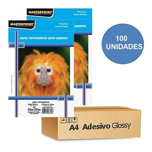 Papel Fotográfico Adesivo 130G Glossy MASTERPRINT (PAPEL ADESIVO)