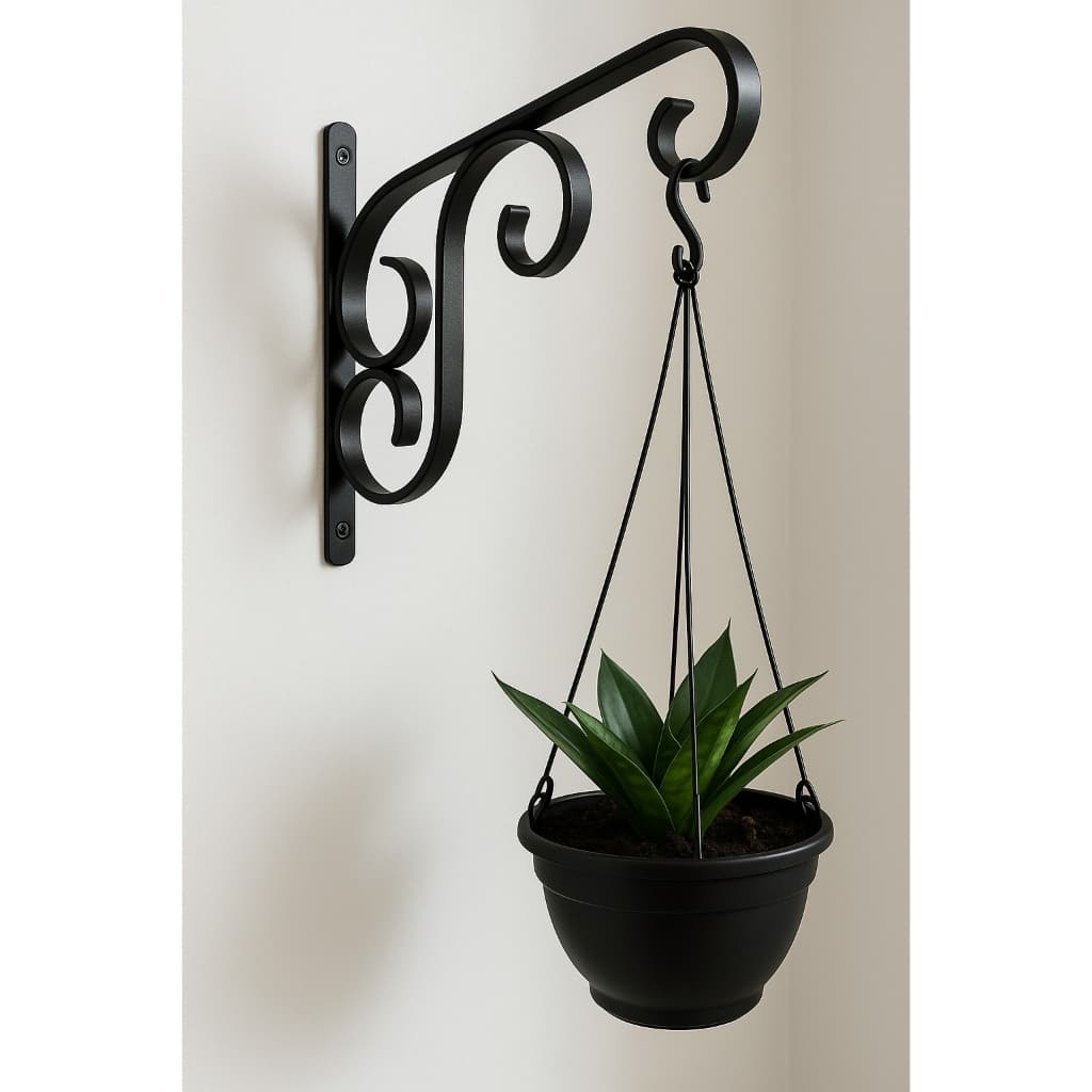 04 Gancho suporte colonial de parede para plantas / mão francesa para prateleira / 26 centímetros