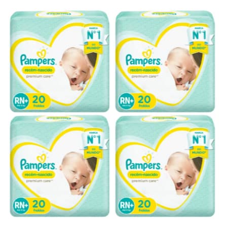 Fralda Pampers Premium Care RN 20 unidades - até 6 kg
