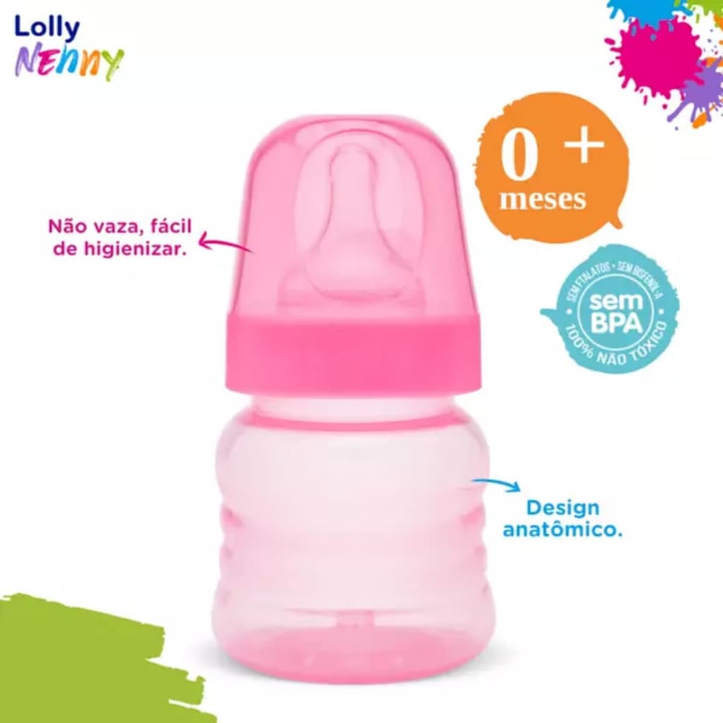 Mamadeira Big Clean Bebê Bico Redondo 160ml Rosa Livre BPA Segura Antivazamento