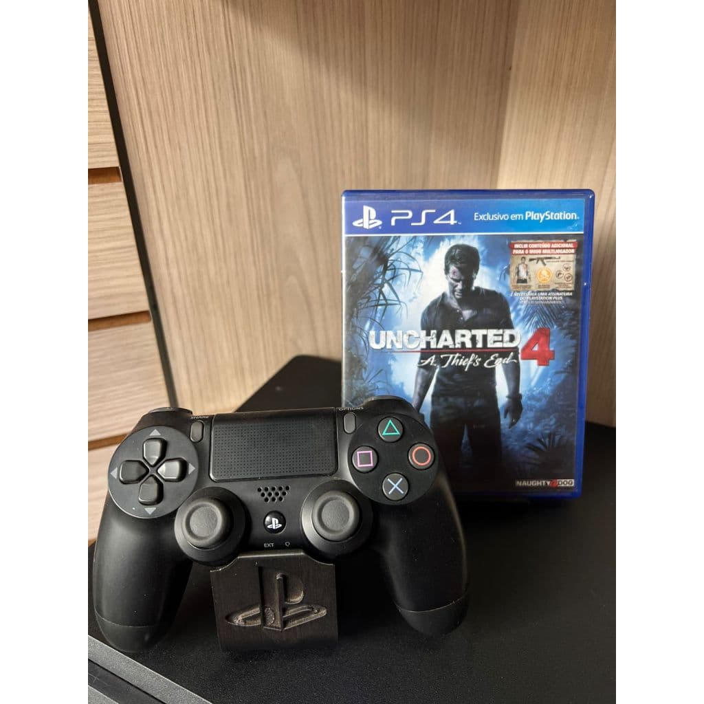 playstation 4 slim +controle+1jogo+cabos