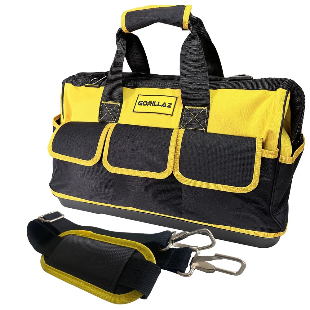 Bolsa Mala Para Ferramentas Eletricista Pedreiro Instalador Oxford 600D 16 Bolsos 20" Fundo Borracha