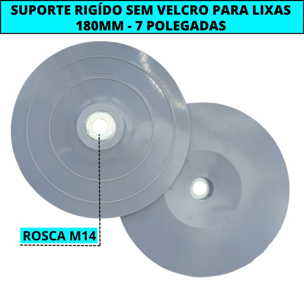 Prato Suporte Rígido Sem Welcro Com Rosca M14 Para Lixas 180mm 7 Polegadas Esmerilhadeira Lixadeira