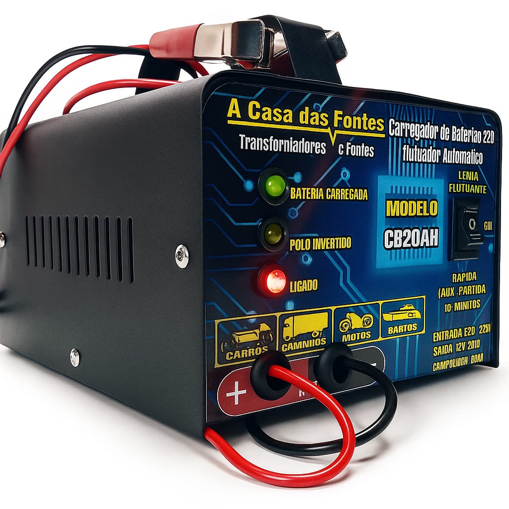 Super Carregador de bateria 12v 20h para carro , moto, barco e caminhã