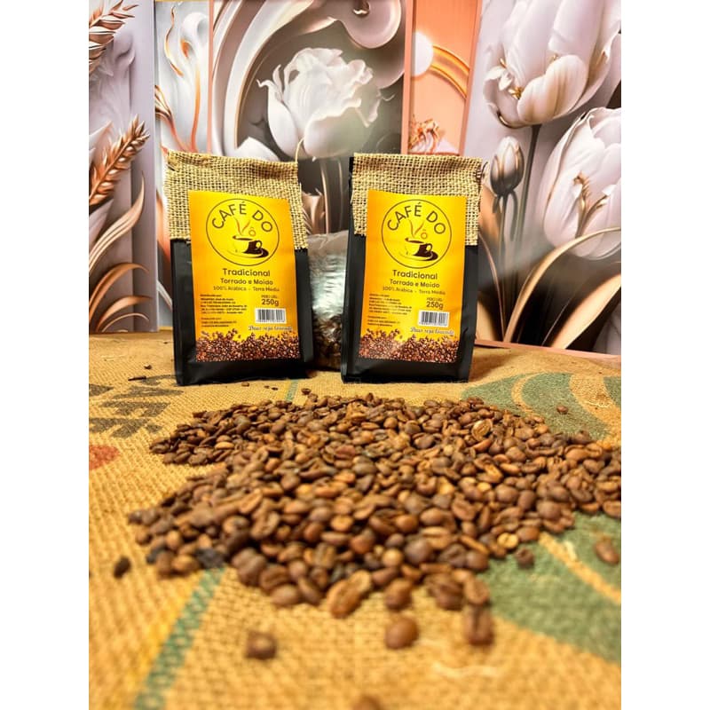 CAFÉ EM GRÃOS TORRADO 100% ARÁBICA grãos selecionados-CAFÉ DO VÔ torra clássica