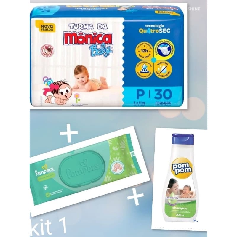 Kit Chá de Fraldas Turma da Mônica