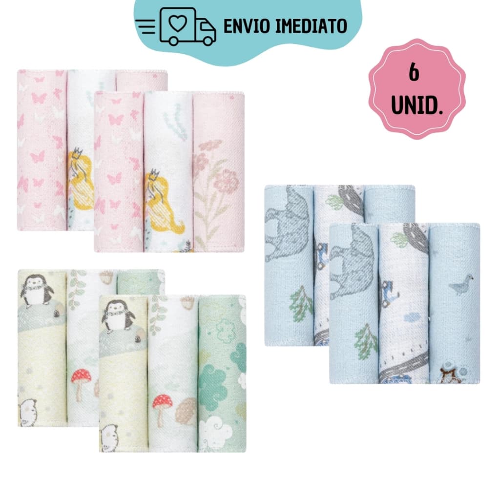 Kit 6 Faixas Umbilical para Bebê Recém Nascido 100% Algodão Flanelado Macio para Umbigo Enxoval