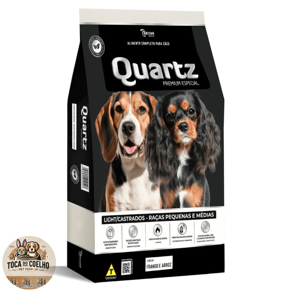 Ração Quartz Light/Castrados Para Cães Raças pequenas e médias Frango e Arroz 3kg