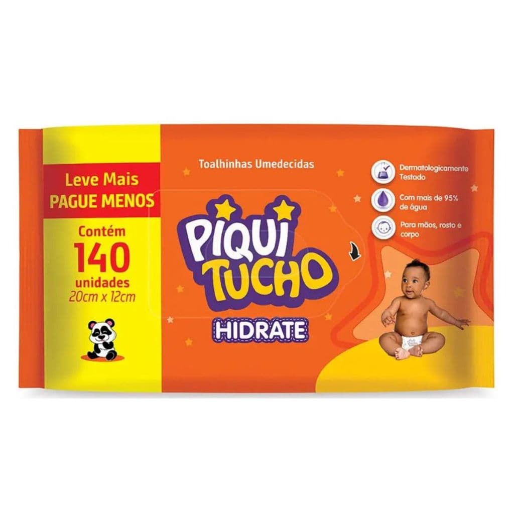 Kit 140 Lenços Umedecidos Alta Qualidade Piquitucho - Pacote 140 Toalhas Umedecidas