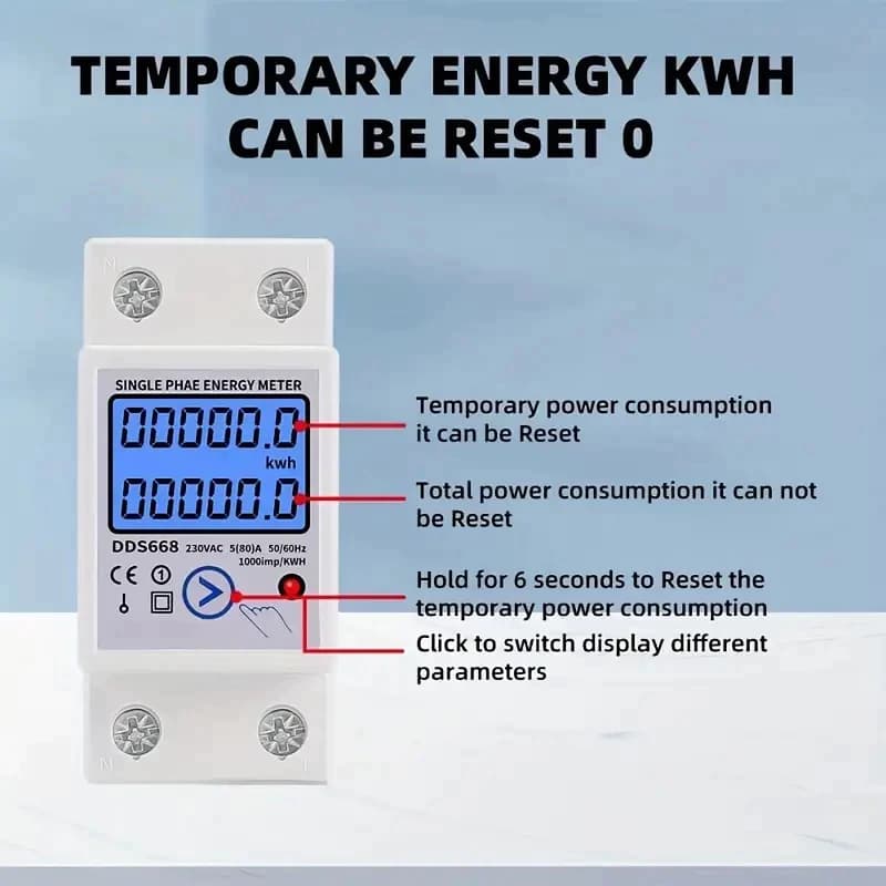 1 PCS Medidor de energia digital LCD monofásico 80A