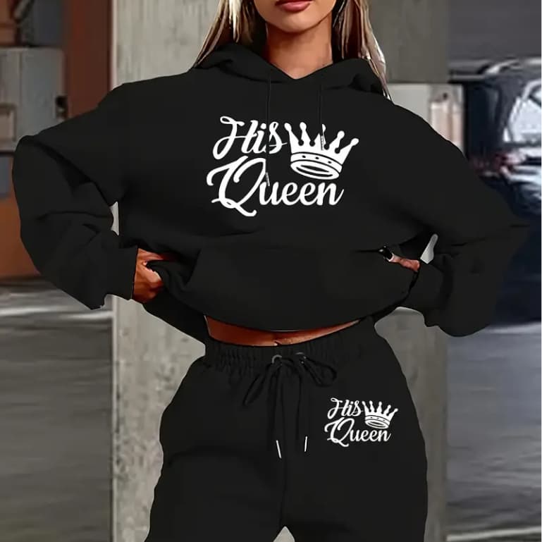 Kit 2 Peças Moletom Canguru e Calça Jogger Estampado It Girl