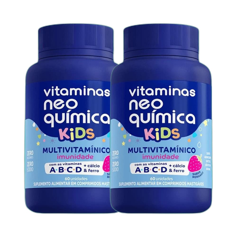 Kit 2x Vitaminas Morango Com 60 Comp - Neo Química