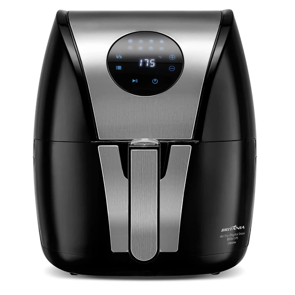 Fritadeira Elétrica Britânia Air Fryer Digital Inox 5L BFR41PI Preta / Inox