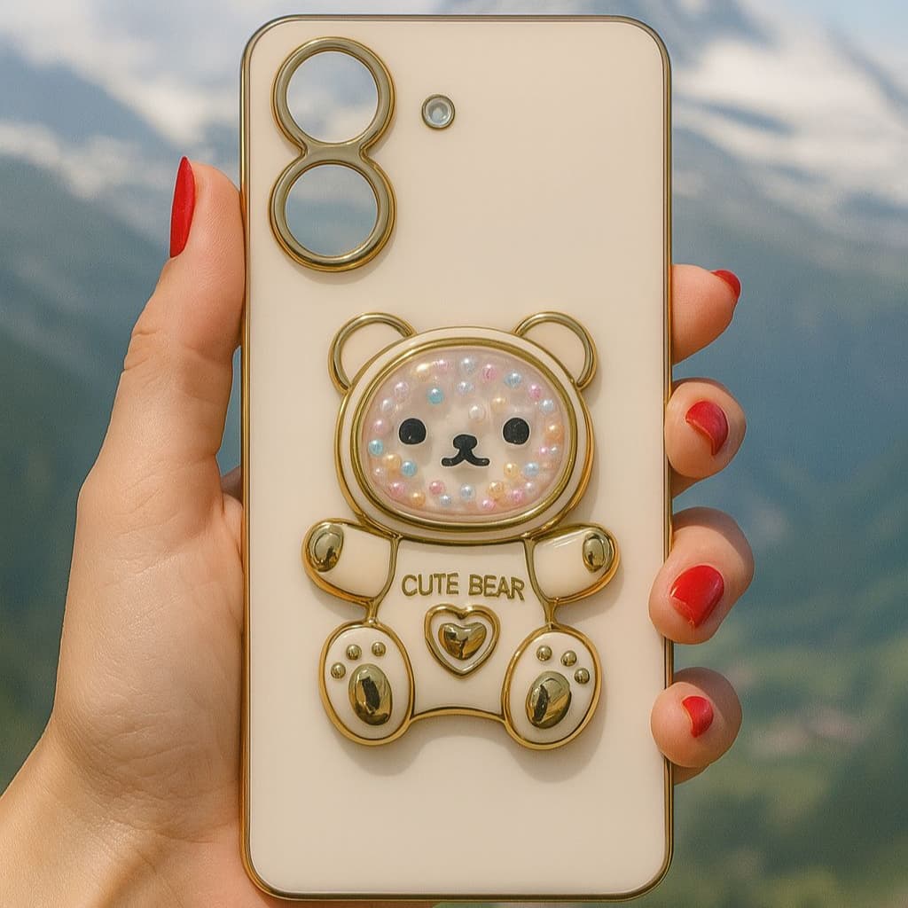 Capa Capinha de Celular Luxuosa Urso para Xiaomi Poco M6 X5 X6 X7 PRO C65 C75 Redmi 13C
