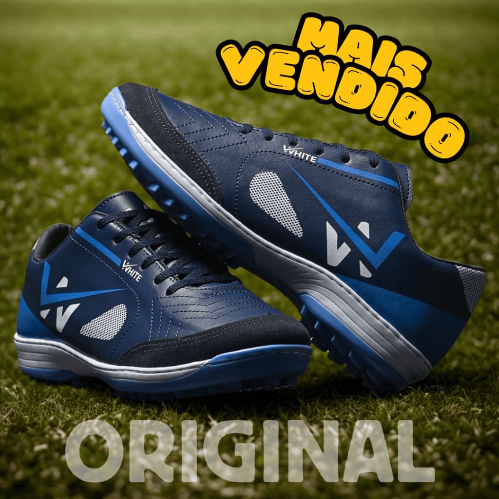 Chuteira Masculina Society Campo e Futsal 34 ao 43 Super Confortável Reforçada Trava Antiderrapante