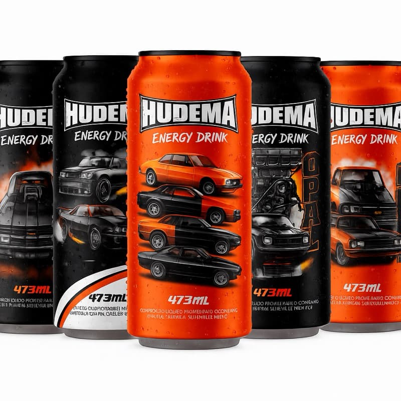 Kit Energético Hudema diversificado, 8 unidades de Energy Drink Hudema 473ml