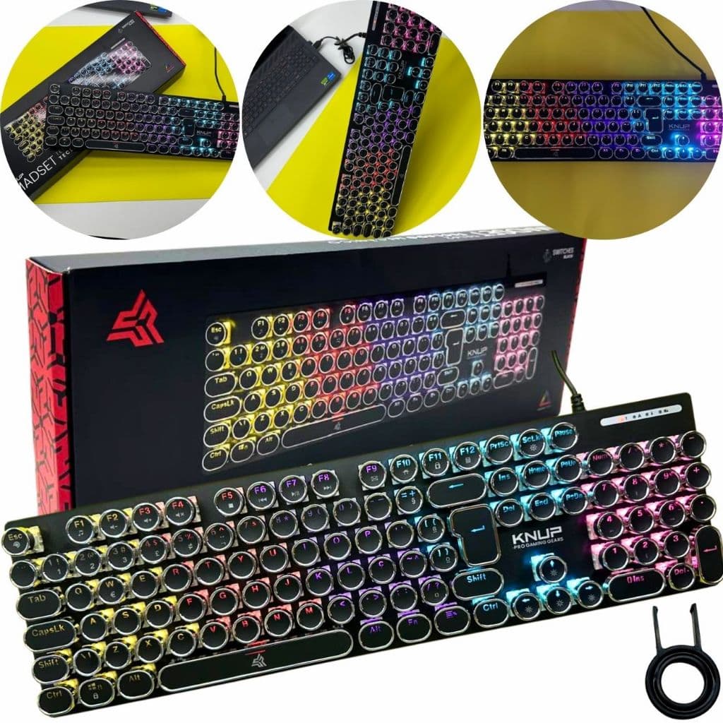 Teclado Mecânico Switch Rgb Usb Pc Ps4 Xbox Cor De Teclado Preto Idioma Português Brasil