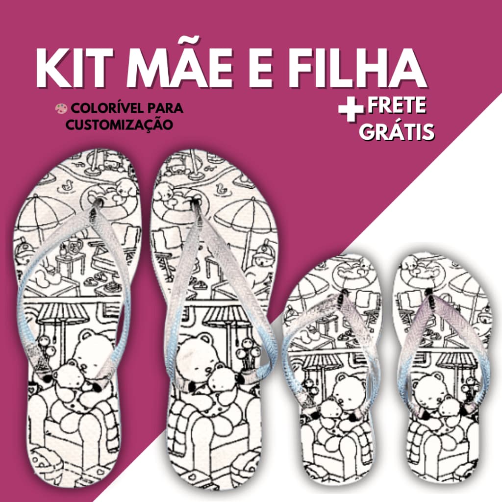 Kit Mãe E Filha Chinelo Sandália Feminino Adulto Infantil Slim Vaquinha Calçado Mulher Menina Confortável Barato