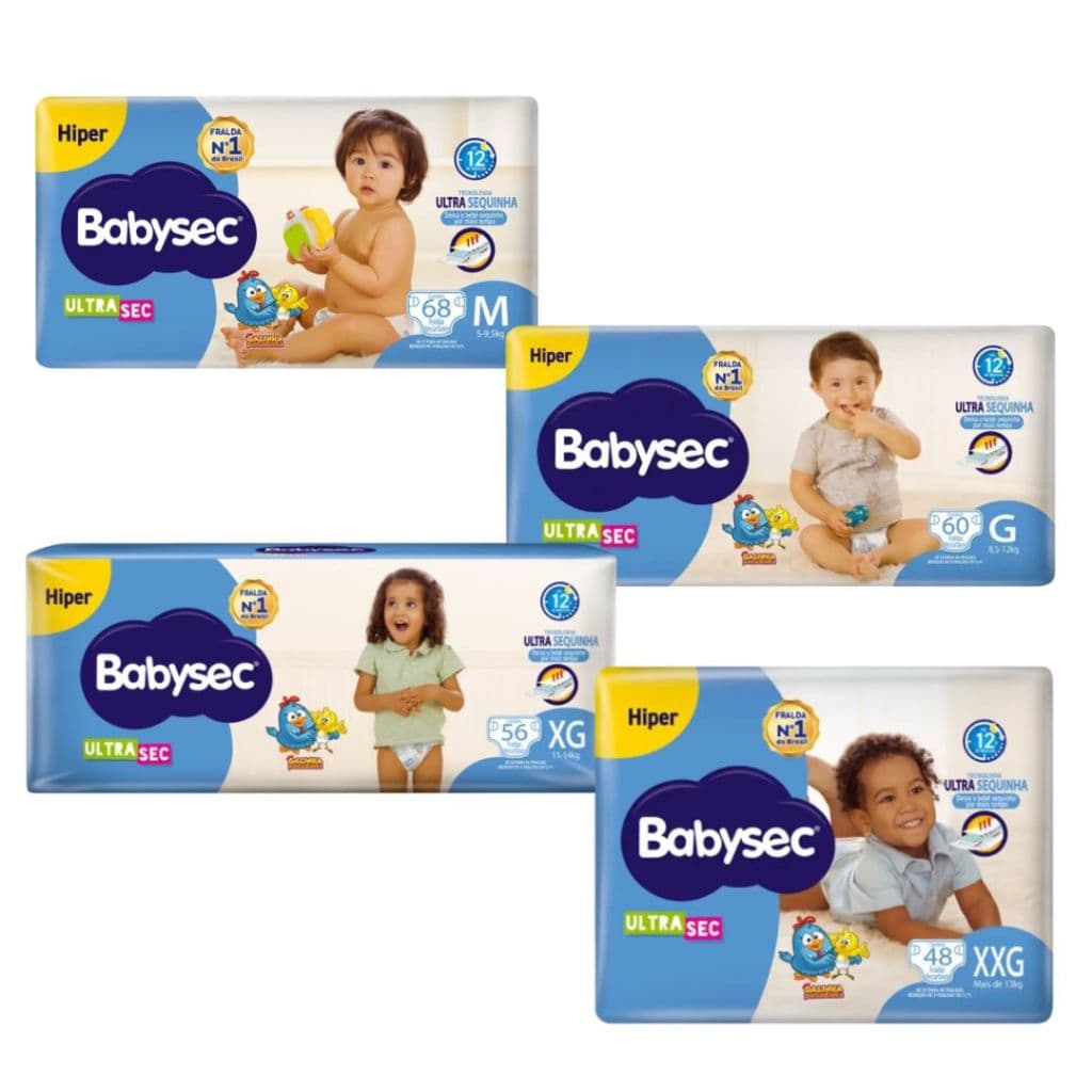 Fralda Babysec Hiper Promoção! Secura Prolongada M a XXG | Melhor Preço na Shopee