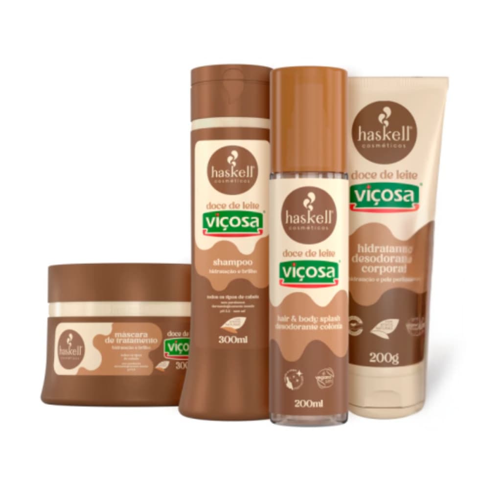 Kit Haskell Doce de Leite Shampoo + Máscara + Creme Corporal + Body Hair Splash