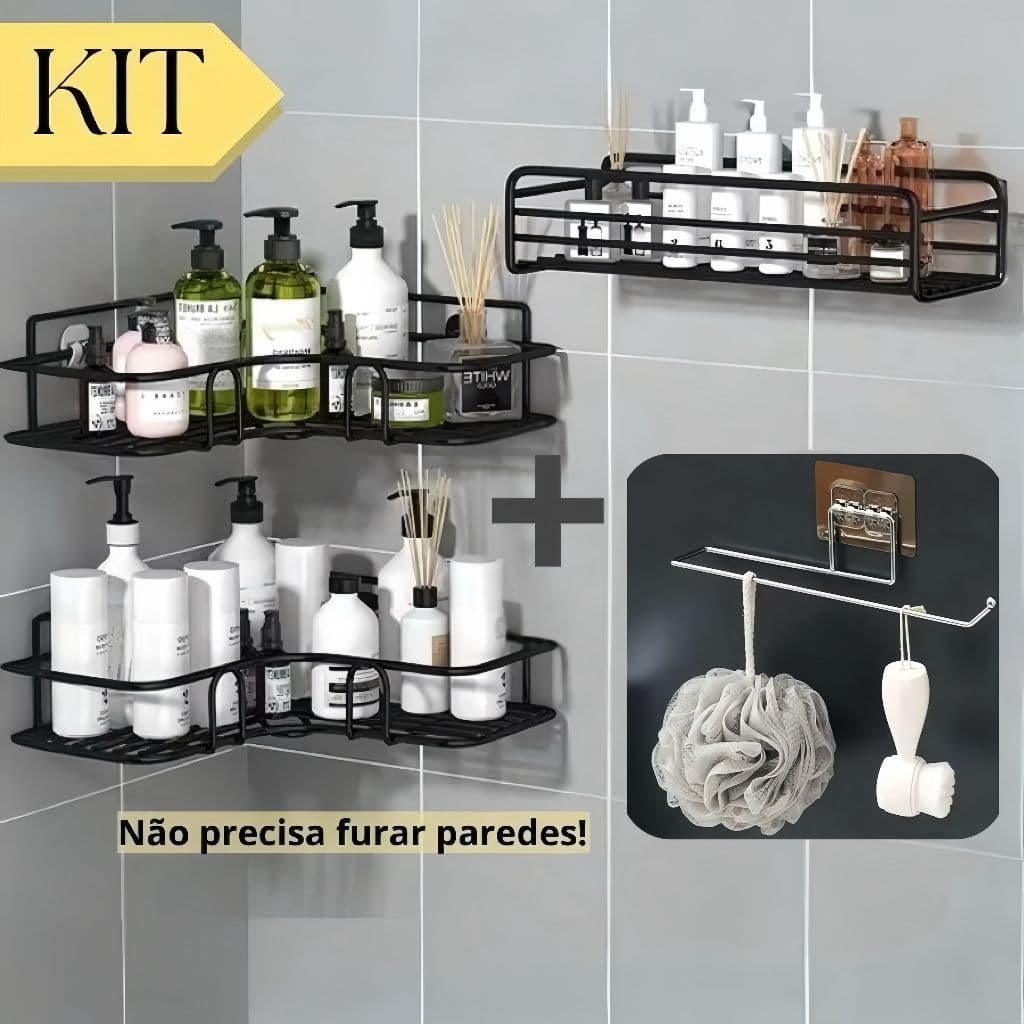 Prateleiras Suporte Com Alto Adesivos Para Parede Banheiro Cozinha lavanderia Shampoo