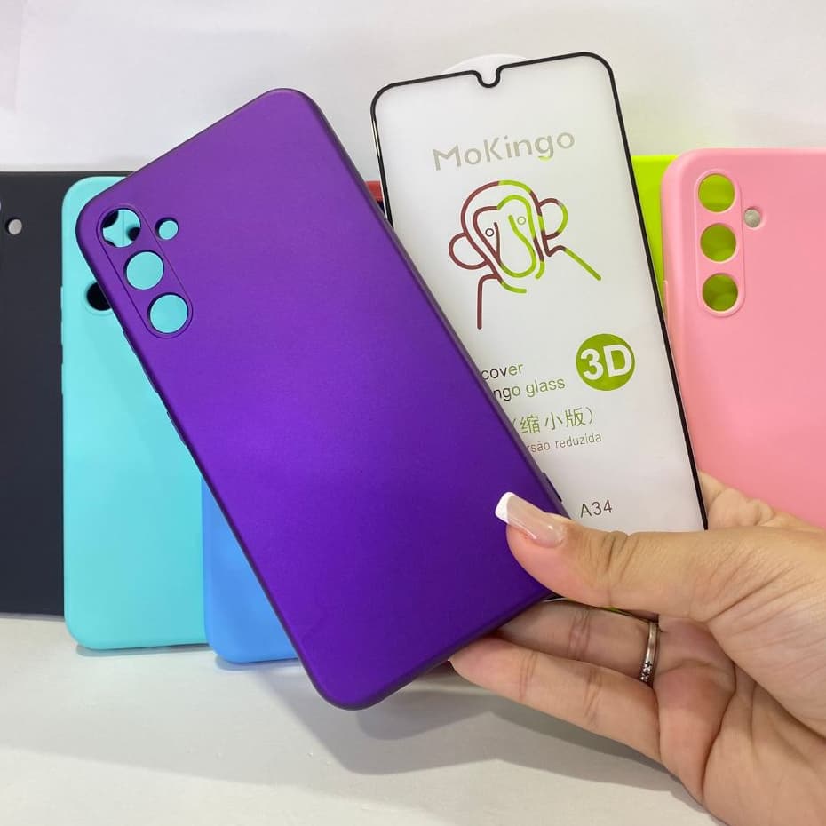 Capa  A34 5G + Película 3D Kit Samsung Capinha Case Protetora Celular Silicone